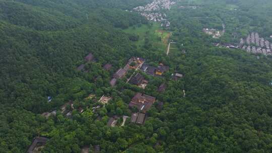 杭州西湖景区灵隐寺云雾航拍