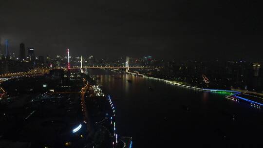 上海卢浦大桥夜景4K航拍