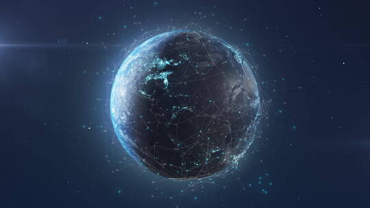 科技感地球点线互联网全球通信开场视频素材