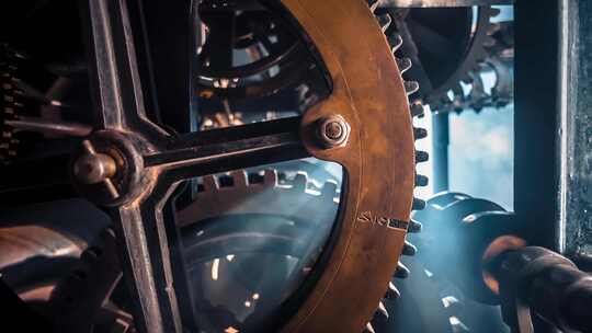工业机械齿轮转动