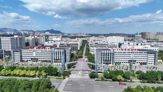 河北石家庄鹿泉城市地标航拍空镜