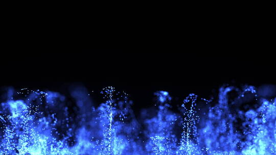 蓝色发光粒子波浪黑色夜空唯美科幻动态视频视频素材模板下载