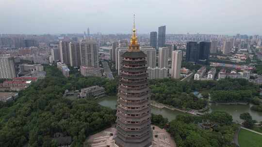 江苏常州天宁禅寺红梅公园航拍