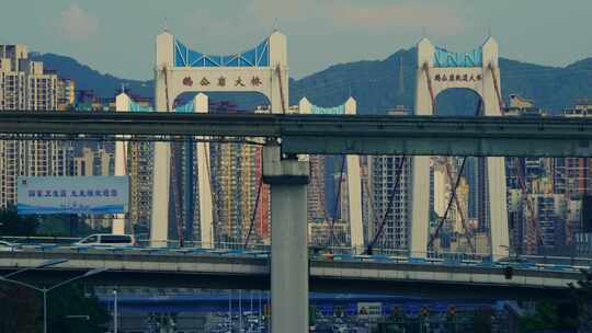 重庆城市交通鹅公岩大桥视频素材模板下载