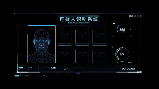 AI人工智能犯罪可疑人员识别HUD科技区位图AE视频素材教程下载