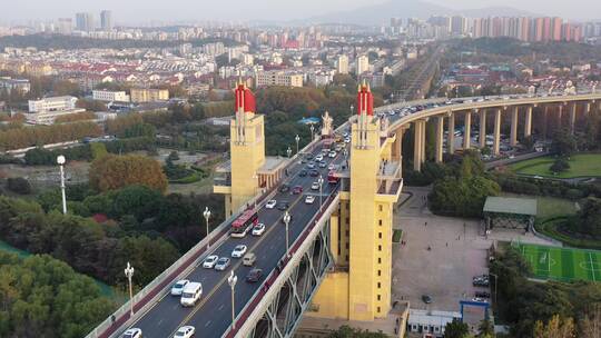 南京长江大桥航拍4K视频