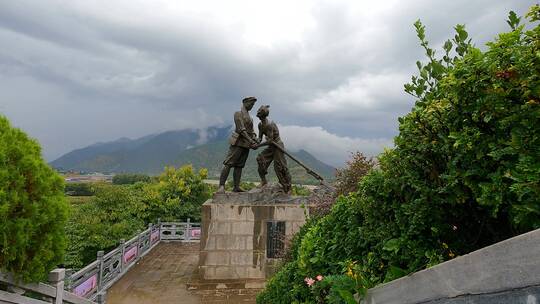 长江第一湾红军长征纪念碑视频素材模板下载