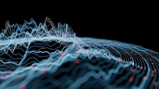 圆形波浪大数据科技网络概念三维特效动画