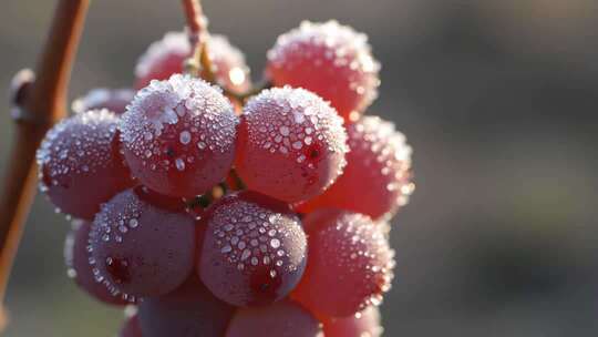 带水珠的新鲜红提特写