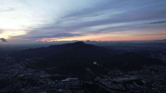 深圳市阳台山日出航拍