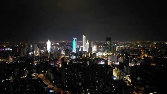 江苏无锡城市夜景灯光航拍