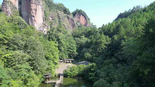 福建泰宁大金湖景区甘露岩寺航拍