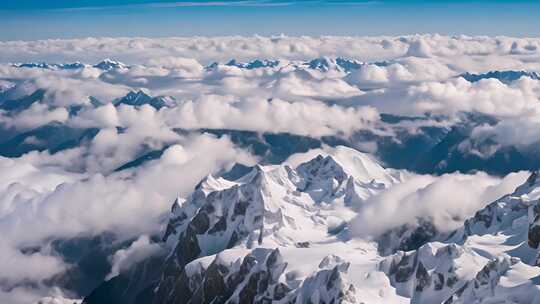 雪山 山 山峰 大山 延时云海