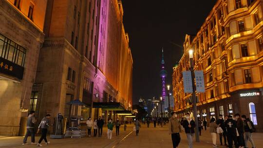 上海外滩，陆家嘴夜景