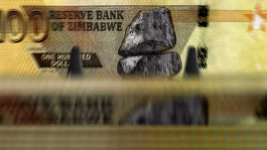 津巴布韦美元点钞机向下循环视频素材模板下载