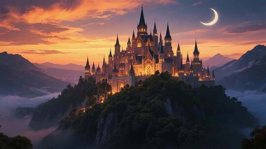 梦幻城堡四季景致及神秘宴会厅