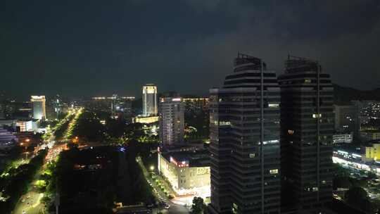 台州夜景航拍空镜