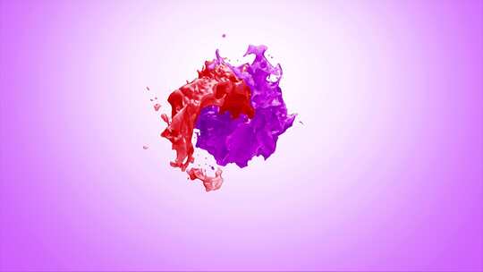 旋转扭曲的红色和紫色油漆飞溅4 K