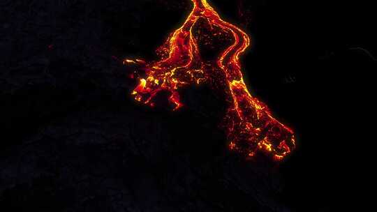 航拍火山岩浆流动视频素材模板下载