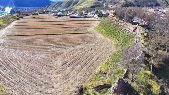 航拍 青海 海北 门源 三角城 古迹 客图