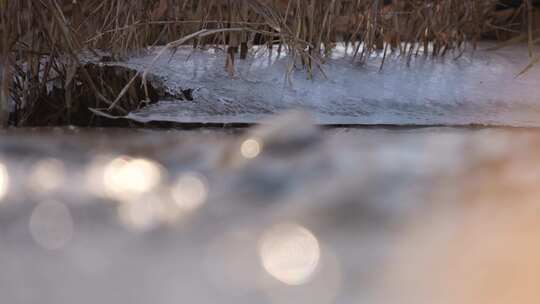 冰融 冬天 初春 水面 河流 冰雪融化 自然