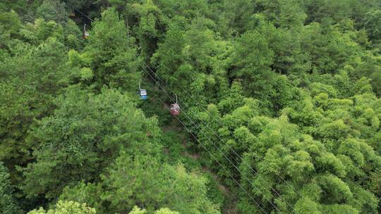 重庆北碚缙云山观光索道航拍