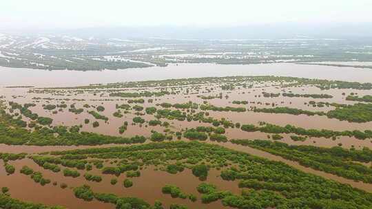 航拍饶河西通乌苏里江挠力河湿地风光