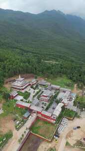 丽江福国寺航拍视频素材模板下载