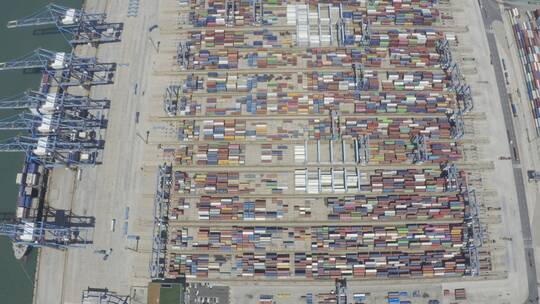 货运港口码头航拍原始素材