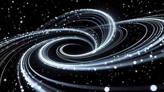 抽象深邃线条粒子流动空灵旋涡意象视频素材