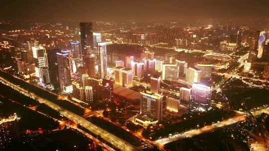 西安高新区锦业路夜景