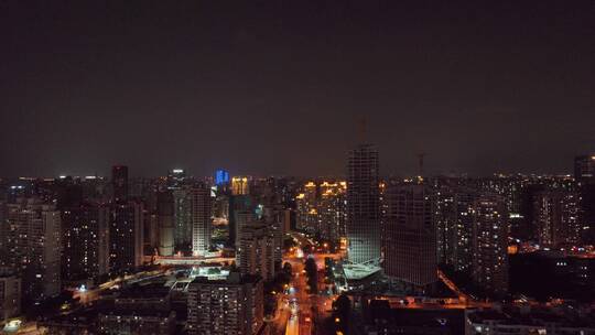 浦西夜景航拍空镜