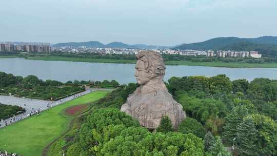 长沙橘子洲头航拍湘江橘子洲景区长沙地标