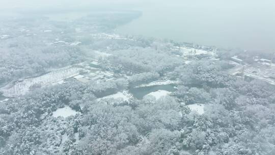 武汉东湖风景区冬季雪景风光