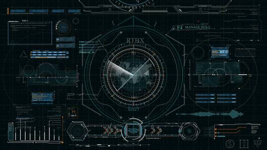 数据监控科幻屏幕HUD操作系统智能交互