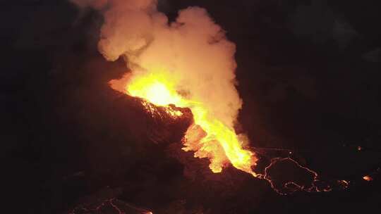 火山，熔岩，火山，蒸汽