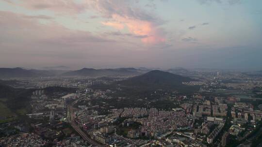 广州银坑岭火炉山朝阳夕阳清晨云雾白云山