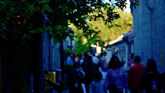 老北京胡同夕阳光影人文市井文化人间烟火气