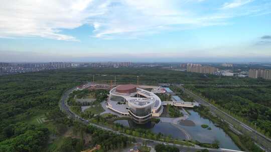 航拍上海奉贤九棵树未来艺术中心