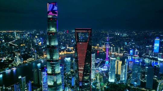 上海科技感城市 上海陆家嘴夜景