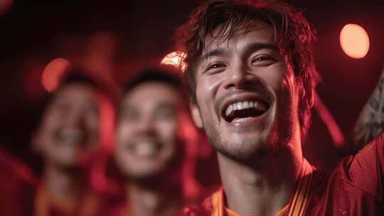 唐朝足球队获胜球迷欢呼雀跃