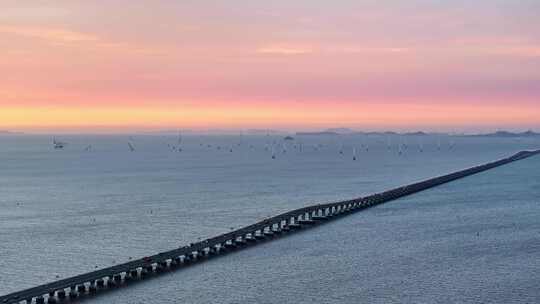 东海大桥 日出 上海建设 临港 跨海大桥