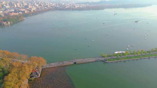 浙江杭州西湖景区航拍