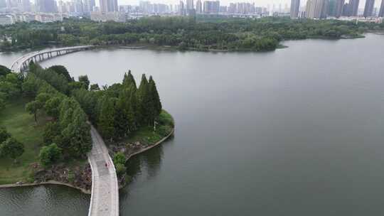 合肥翡翠湖大钢琴航拍风景