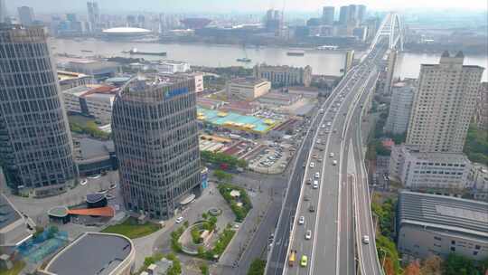 上海市黄浦区鲁班路立交桥车流延时城市风景