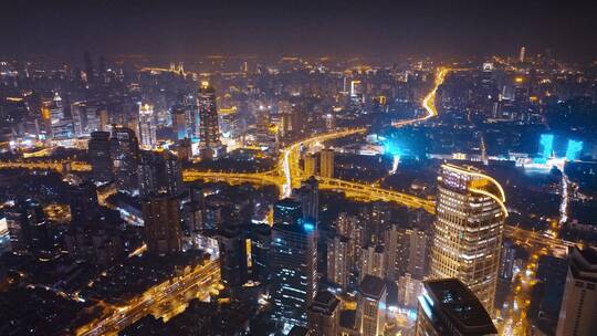 黄浦区夜景航拍