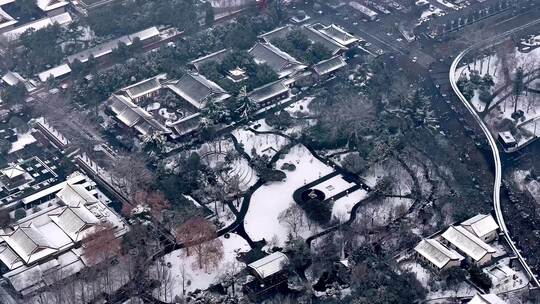 西安城市建筑冬季雪景