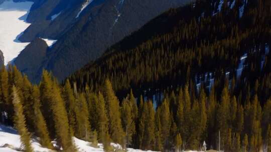 山林雪景俯瞰
