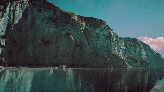 尼斯彩色巨大悬崖和大海的全景