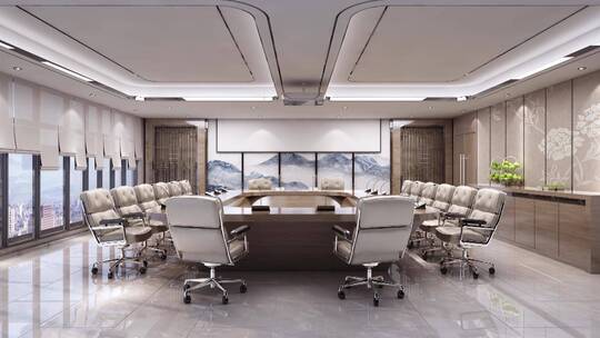 高级商务写字楼办公室三维素材